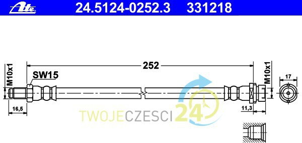 ATE Przewód hamulcowy elastyczny 24.5124-0252.3