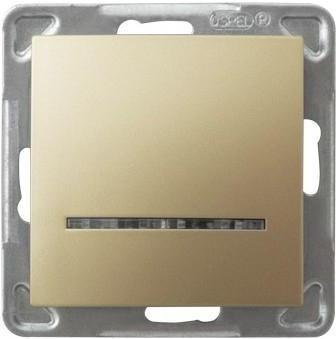 Ospel Wyłącznik ścienny IMPRESJA MODUŁ jednobiegunowy z podśw. złoty metalik