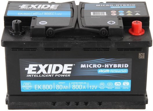 Exide MICRO-HYBRID AGM EK800 - 80 Ah 800 A P+
