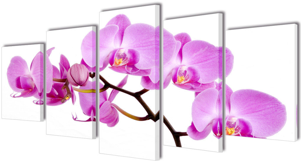 vidaXL Zestaw obrazw Canvas 200 x 100 cm Orchidea