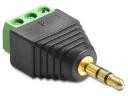Delock Adapter AV Stereo 3.5mm - Terminal Block 3-pin 65419