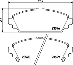 BREMBO Zestaw klocków hamulcowych, hamulce tarczowe P 28 031