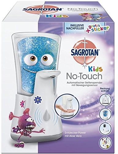Sagrotan SAGROTAN Kids No-Touch automatyczny dozownik mydła dla dzieci w zestawie: po pióro i naklejkami 3038328