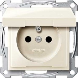 Schneider Electric Merten System M Gniazdo pojedyncze z/u 16A IP20 z klapką kremowe MTN2510-0344 0001-00000-64214 [4353433]