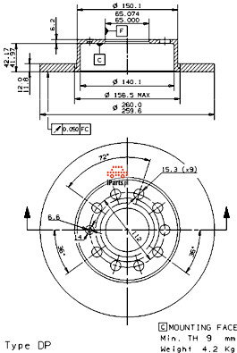 Brembo Tarcza hamulcowa 08.9488.11