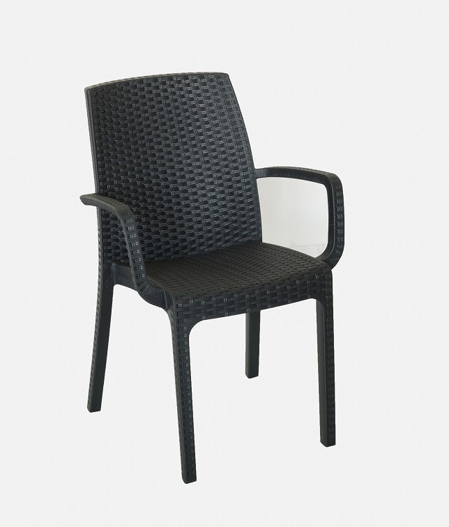 Bica Krzesło technorattanowe Indiana antracytowe BC9093ANT