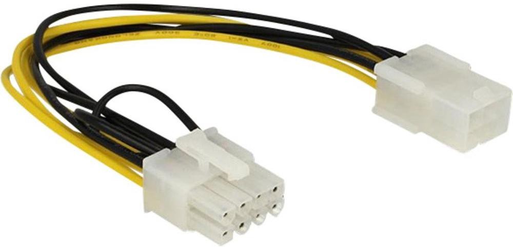 Delock Kabel Zasilanie [1x Złącze męskie PCI-E 8-pin 1x Złącze żeńskie PCI-E 6-pin] 0.20 m żółty czarny
