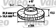 VALEO tarcza hamulcowa x2 przod 186185  186185