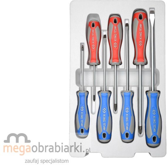 King Tony Zestaw wkrętaków pozidriv i płaskich, 7 szt 30127MR