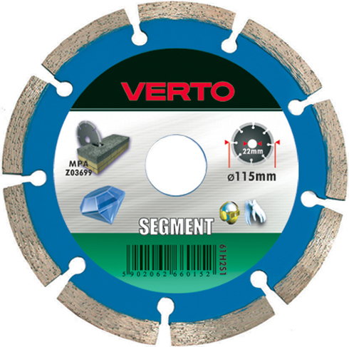 Verto Tarcza diamentowa 180mm, segmentowa, , 61H2S8