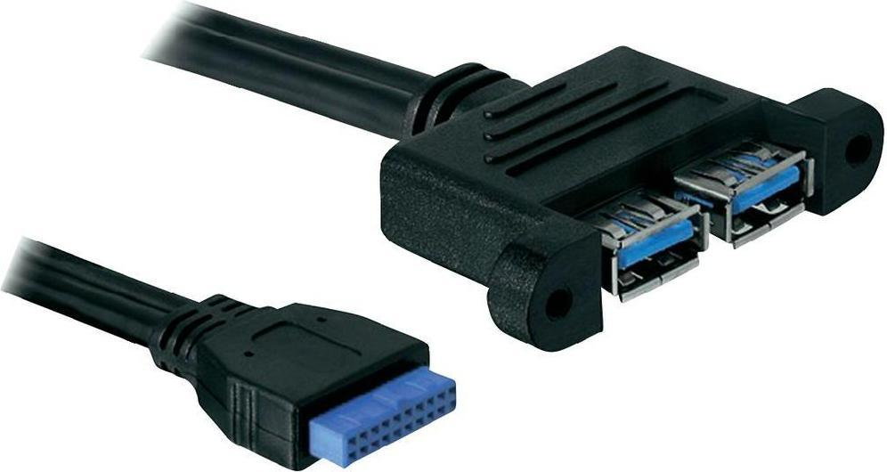 Delock Kabel USB 3.0 82941 [1x Złącze żeńskie USB 3.0 19-pin - 2x Złącze żeńskie