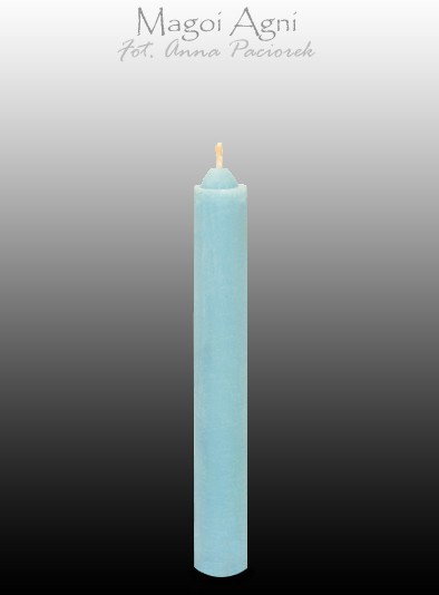 Magoi Agni Błękitna świeca z wosku 9x1,2cm drim04