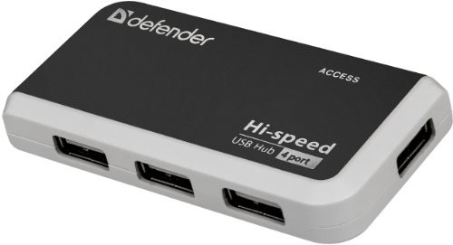 König Defender Quadro Infix koncentrator USB (4 X USB 2.0) Czarny/biały 83504