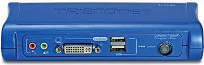 TRENDnet TRENDnet KVM Przełącznik KVM 2xK/V/M 1920x1200 2xDVI/Audio/Mic/USB Cables TK-204UK