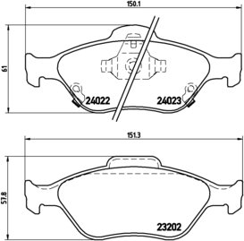 BREMBO Zestaw klocków hamulcowych, hamulce tarczowe P 83 085