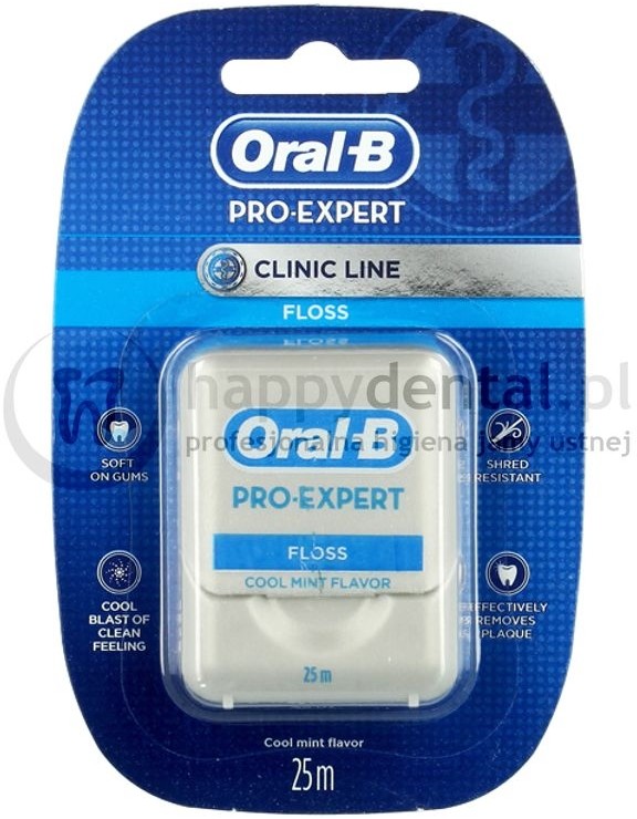 ORAL-B nić Pro-Expert Clinic-Line Floss 25m - taśma dentystyczna o miętowym smak