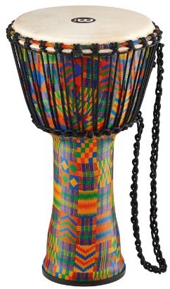 Meinl Percussion meinl Percussion padj2 M-G Djembe z koziej skóry, Travel Series, Rope Tuned, średnica 25,40 cm (10 cale) (Medium), kenyan Quilt PADJ2-M-G