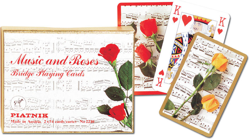 Piatnik Karty do gry Muzyka i róże 2 talie