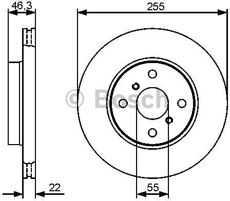 BOSCH Tarcza hamulcowa przednia, 0 986 479 430  0986479430