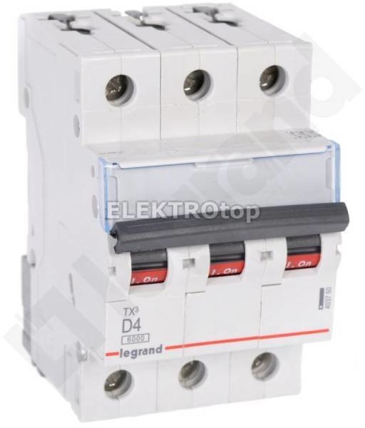 Legrand 403750 WYŁĄCZNIK NADPRĄDOWY S 303 3P D 4A 6000A SERII TX3