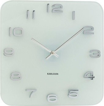 Karlsson Zegar Vintage white glass KA4399