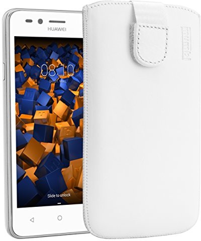 Mumbi prawdziwe etui skórzane do Huawei Y3 II (klapka z funkcją wyciągania pomoc do wyciągania), biały