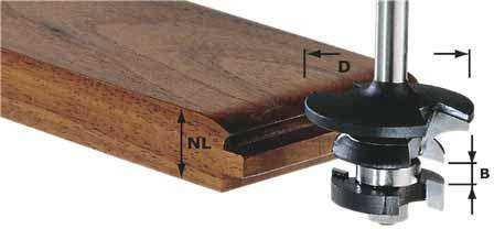 Festool frez do kontrprofili z wypustem, HW z trzpieniem 8 mm HW S8 D43/21 A/KL (491130)
