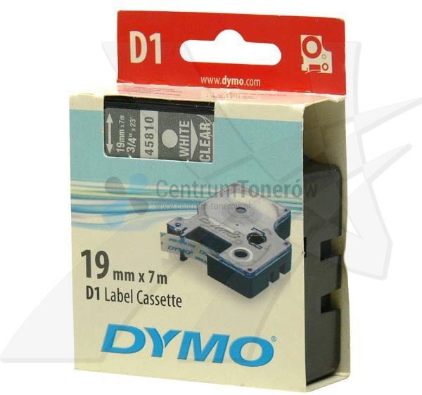 Dymo oryginalny taśma do drukarek etykiet, , 45810, S0720900, biały druk/prz