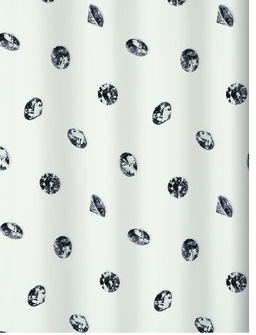 Spirella spirella 10.16403 zasłona prysznicowa tekstylna 180 x 200 cm, Crystal Light-GREY