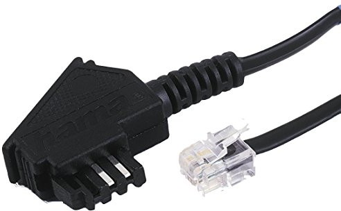 Hama kabel telefoniczny uniwersalny (TAE-F-Stecker  Modular-Kupplung 6P4 °C) Czarny, standardowe opakowanie, 3 m, czarny 00044820