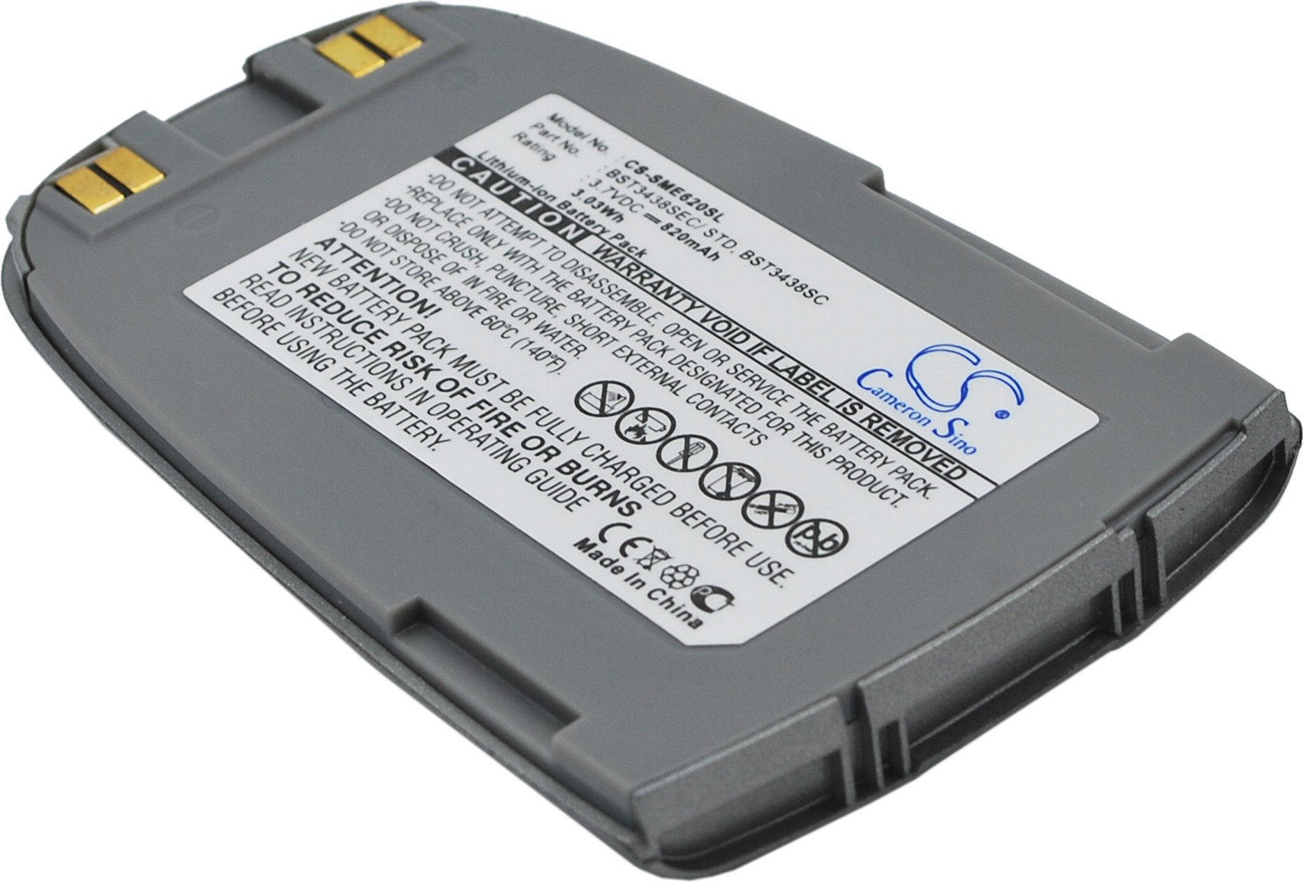 Cameron Sino Samsung SGH-E620 / CCR040SBEC/ STD 820mAh 3.03Wh Li-Ion 3.7V CS-S (CS-SME620SL)