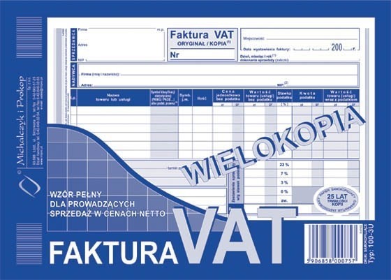 Michalczyk&Prokop FAKTURA VAT A5 NETTO PEŁNA WIELOKOPIA 100-3E