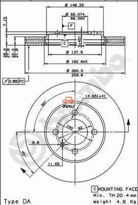 Brembo Tarcza hamulcowa 09.4883.10