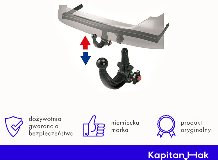 Westfalia Hak holowniczy WESTFALIA - VOLKSWAGEN Polo Cross (02/06-06/09) - Automat wypinany pionowo (A40V) 321523600001