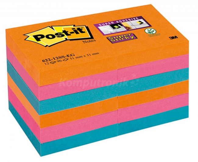 Post-It Super Sticky 622-12SS-EG 47,6x47,6mm 12x90 kart paleta Bangkok