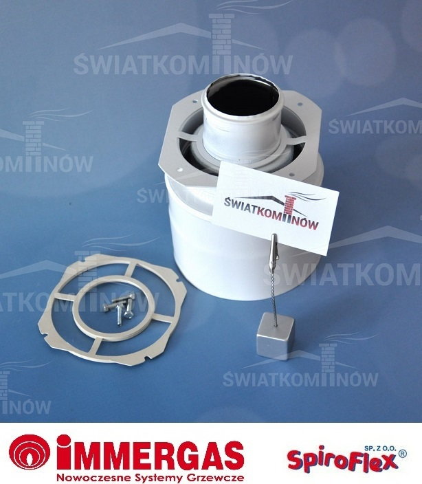 Spiroflex Adapter biały Immergas 60/100-80/125 IM złączka do kotła SX-TD80/125AI