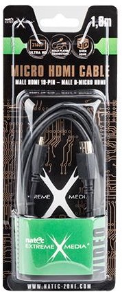 Natec Kabel Kabel HDMI-HDMI MICRO V1.4 HIGH SPEED 1.8M A-D EXTREME MEDIA B (NKA-0652)