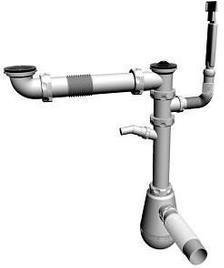 Akces Syfon zlewozymwakowy 2-komorowy butelkowy FI50, 300-440mm, 72l/min, sitko