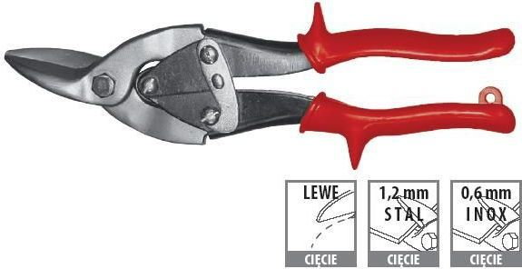 Modeco nożyce DO BLACHY LEWE DO 1.5MM MN-63-202