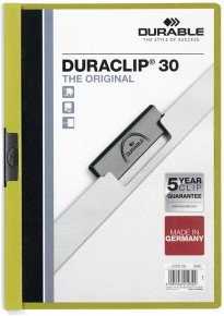 Duraclip Durable Original 30, Skoroszyt zaciskowy A4, 1-30 kart., kolor zielony