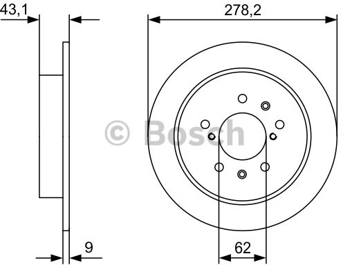 BOSCH Tarcza hamulcowa tylna, 0 986 479 D34  0986479D34
