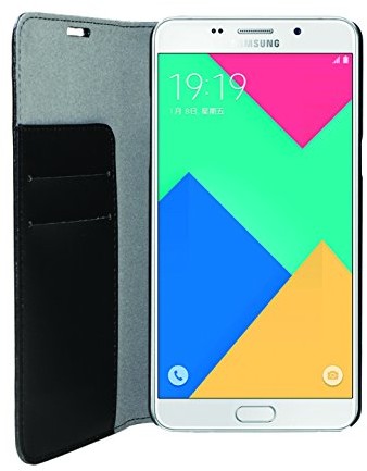Samsung Phonix sa9bcb skórzany pokrowiec ze standardem Oeko otwieranego jak książka etui na Galaxy A9 czarne