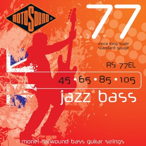 Rotosound Drut do Jazz Bass (płaski, bardzo długa Menzura rotos górne struny, Standard grubość 45 65 85 105) RS77EL