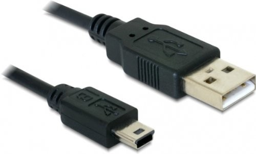 Delock A > Mini-B ST/ST 1.00 m Czarny kabel USB, czarny 1 szt. w opakowaniu