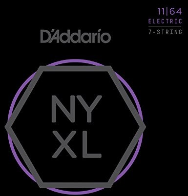 D'Addario nyxl1164 Nickel Wound 7-saiter gitara elektryczna komplet strun, średni, 11  64 NYXL1164