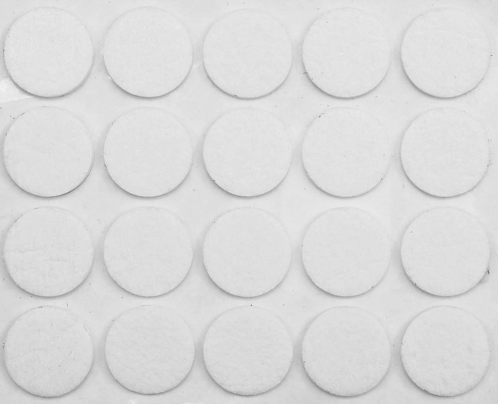VOREL Podkładki filcowe 20 mm białe 74831