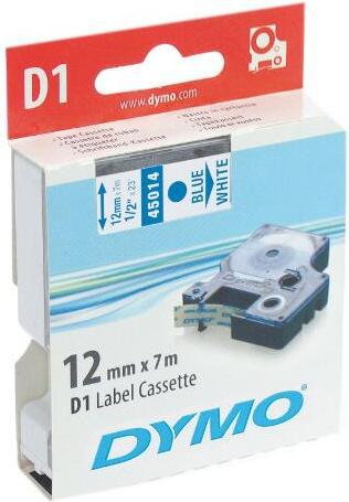 DYMO Taśma D1-12mm/7m, niebieski/biały S0720540