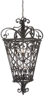 Elstead Lighting LAMPA wisząca QZ/FORTQUINN8 Elstead metalowa OPRAWA Zwis Czarny