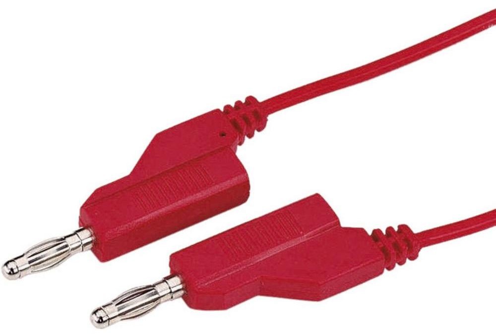 Voltcraft Przewód pomiarowy MS5/RT PCW 1 mm2 Wtyki do połączeń wieżowych 4 mm Czerwony