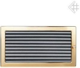 Kratki.pl Kratka kominkowa wentylacyjna powlekana pozłacana 22x37 z żaluzją 6674